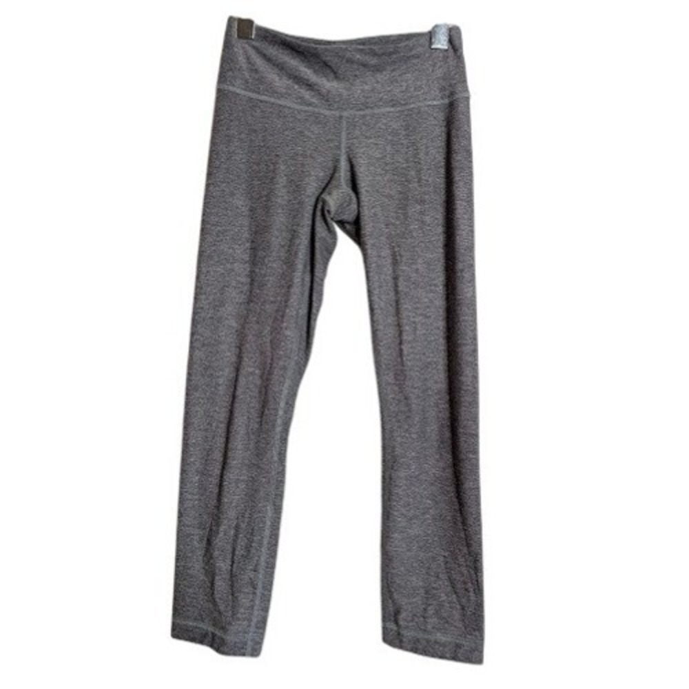 Lululemon Gray Heathered High Rise Athletic Leggings Size 2‎ Yoga Pants Cropped